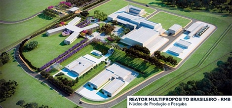 Maquete do Reator Multipropósito Brasileiro e seus laboratórios em Iperó SP